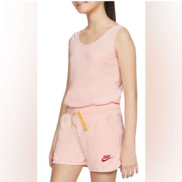 Nike big girls heritage terry jumper peach size large EUC - Picture 1 of 7